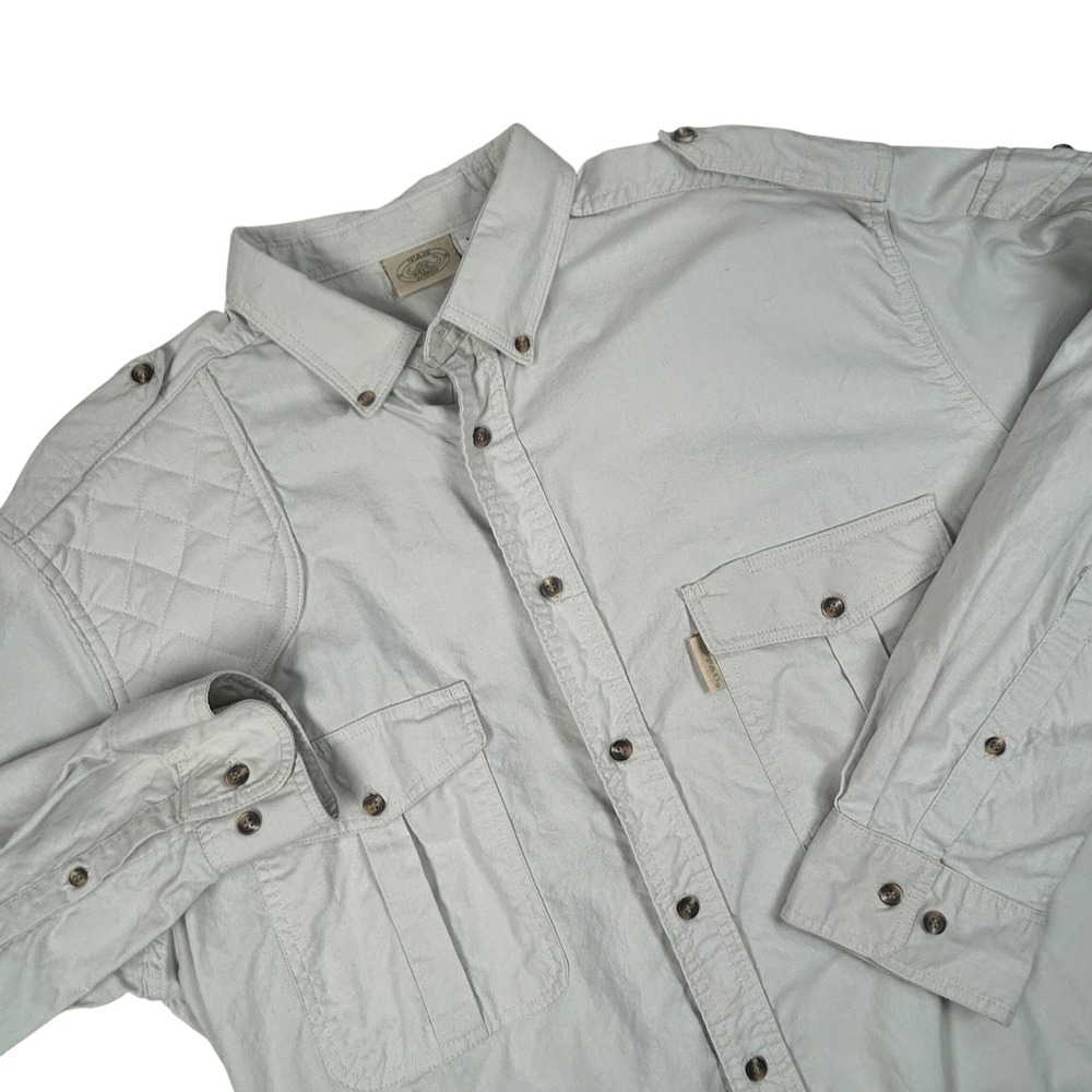 TAG Safari Shooting Shirt Mens XL Tan Outdoor Hunting Safari Shooter Shirt